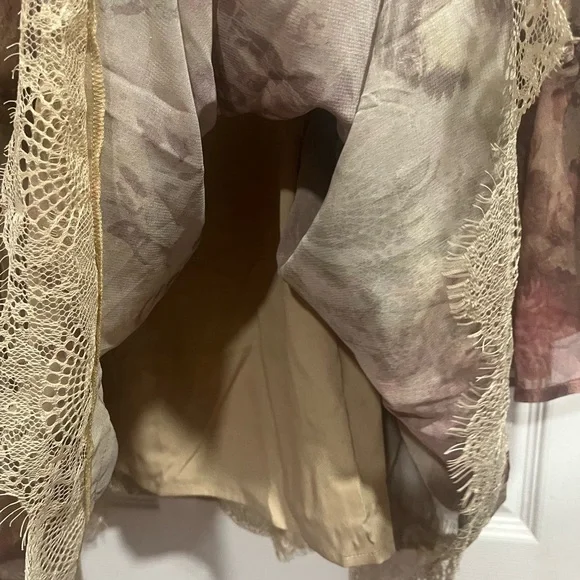 ASOS Multicolor Long Sleeve Dress with Lace Hem - Picture 11 of 14